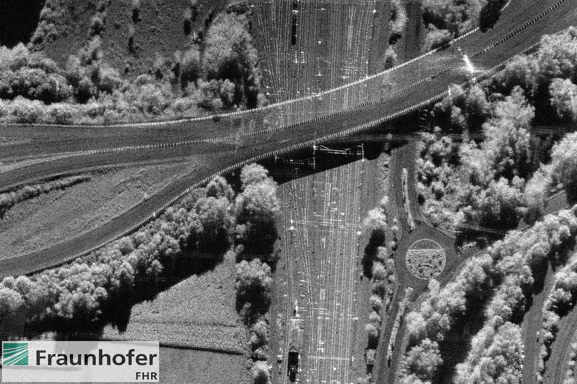  High-resolution radar image of a railway line